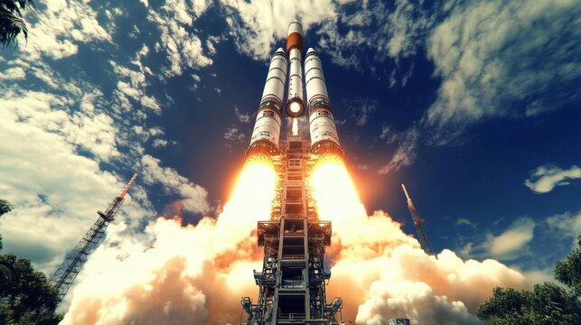 Realistic Visualization of PSLV Rocket Lift-Off 