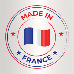 Premium Quality Made in FRANCE Guarantee Badge with Shiny Flag