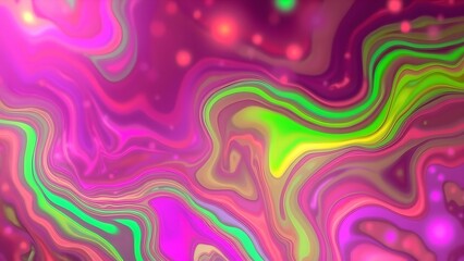 Obraz premium Abstract glowing liquid textures in radiant neon hues, vibrant fluid swirls, surreal patterns, soft-focus dreamy background, and glowing bokeh