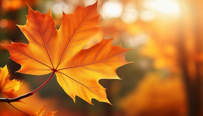 Fototapeta premium maple autumn fall leaf on background