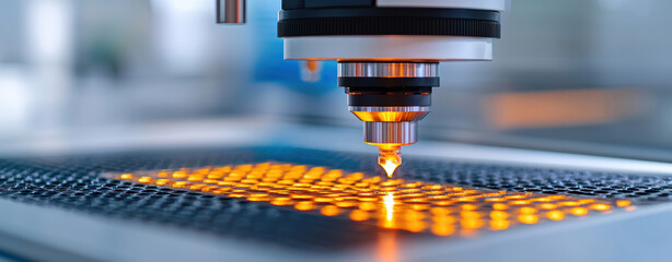 Precision machinery conducting laser based quality testing with advanced technology