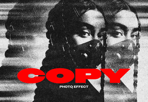 Bad Copy Photo Effect Mockup