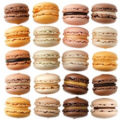 Fototapeta premium Assortment of delicious macarons showcasing a delightful mix of colors and flavors