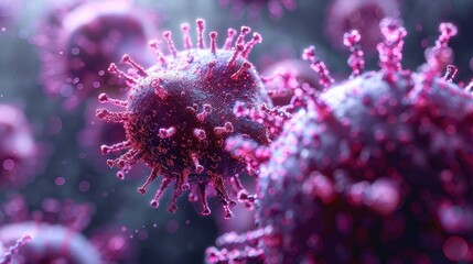 Fototapeta premium Microscopic view of viruses.