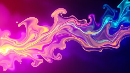 Surreal glowing effects and abstract vibrant neon fluid with glowing ink swirls, radiant color splashes, and soft-focus dynamic movement in the background