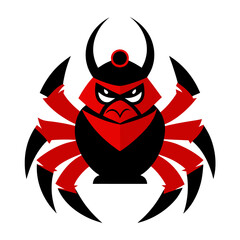 Samurai Crab mascot logo design