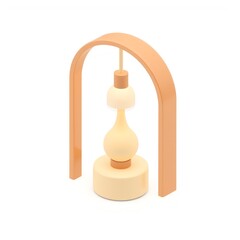 3d arc lamp icon furniture illustration. An isolated white background. Isometric view	
