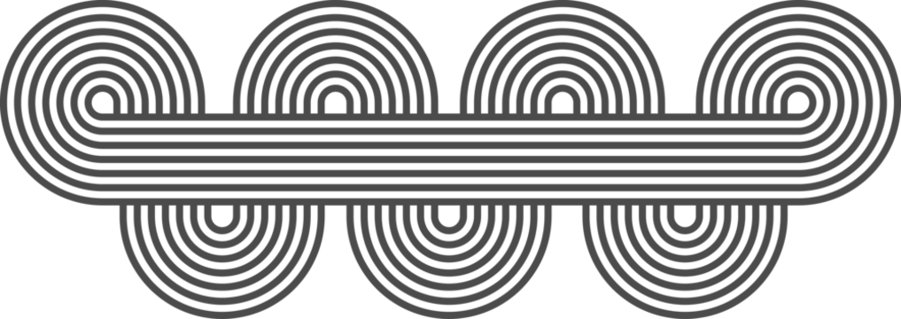 Abstract shape with line pattern. Retro geometric waves. Organic graphic element and curved modern figure. Simple minimalistic aesthetic stripe