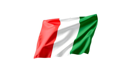 Obraz premium Italian flag isolated on white, angled photoshot