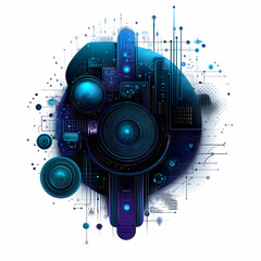 Obraz premium Futuristic IoT and AI: The Intersection of Innovation, Connectivity, and Automation