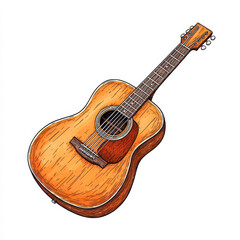 Fototapeta premium Acoustic guitar with detailed wood texture and design