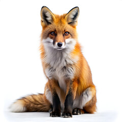 Obraz premium Red fox isolated on white background