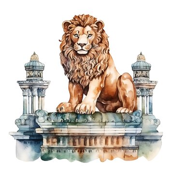 Lion capital of ashoka representing indian independence day