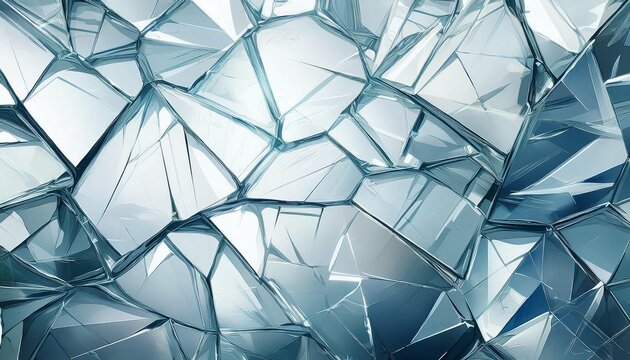 abstract white broken glass cracks mirror shatter effects anime cartoon style background from generative ai