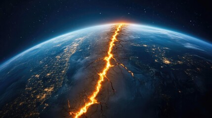Fototapeta premium Tectonic Plates in Motion, Earth's Fiery Core Revealed