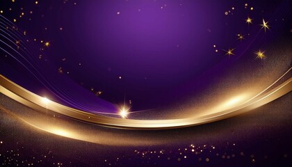 Obraz premium abstract elegant dark purple background with golden lighting effect sparkle luxury template design generative ai