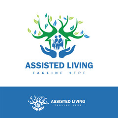 Senior assisted living logo design template.