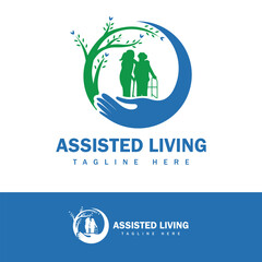Senior assisted living logo design template.
