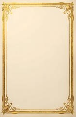 a gold and white piece of paper with a gold border.