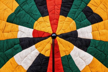 Fototapeta premium A simple, abstract depiction of a vibrant Ethiopian festival umbrella, using bright, bold colors and symmetrical patterns