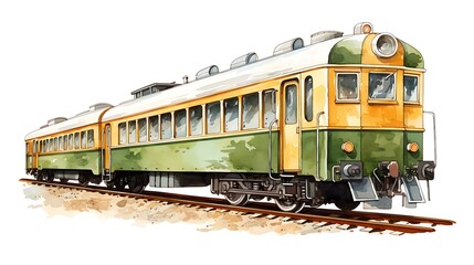 Obraz premium Watercolor painting of vintage train