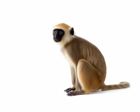 Graceful Langur Monkey on a White Canvas
