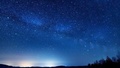 night blue starry sky horizontal background banner