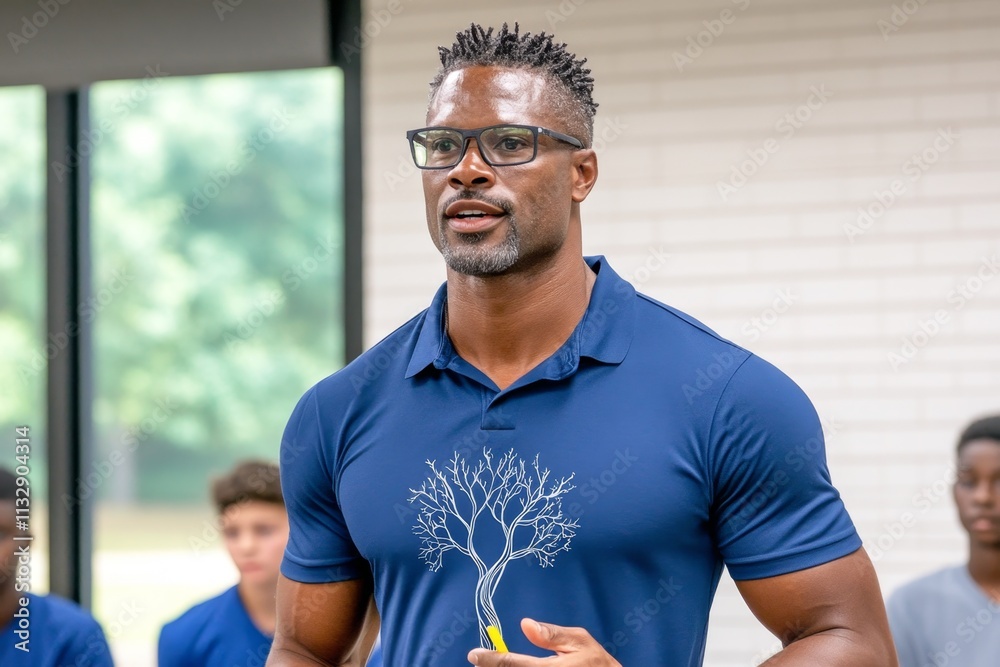 Aufkleber A teacher explaining the concept of evolution to students using a diagram of the tree of life in a classroom setting
