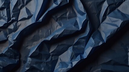 Obraz premium Textured background of crumpled blue tissue paper with natural creases and folds, ideal for design projects, packaging, or as a neutral backdrop. Generative AI