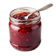 jam in a jar on white background