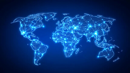 Fototapeta premium Global Logistics and Business Network with Connecting Lines