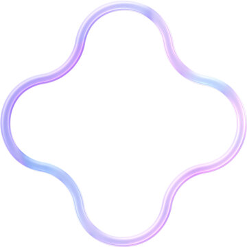 Dreamy Soft Pastel 3D Gloss Abstract Colorful Curved Shape Decoration Frame Design