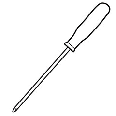 Line drawings about tools such as screwdrivers.