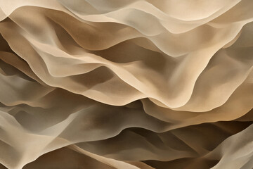 Fototapeta premium An abstract textured background featuring soft flowing layers in warm beige and brown tones creating a sense of depth and movement