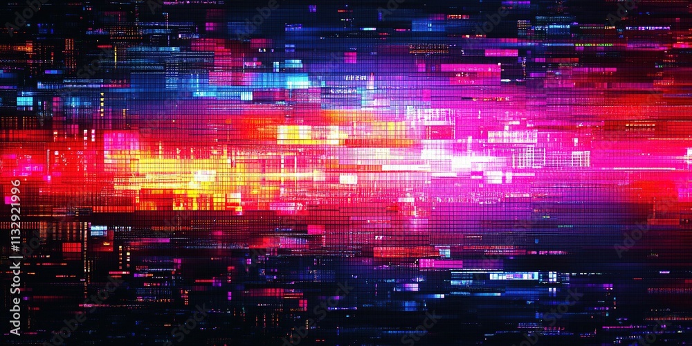 Fototapete vibrant digital abstract design featuring dynamic patterns and colors in a modern aesthetic
