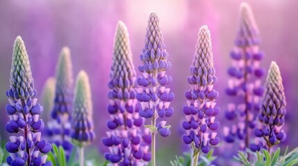 Obraz premium Purple hyacinths blooming on the grassland