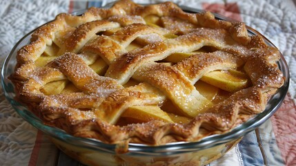 A pie made from apples is a staple fruit based pastry