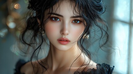 Fototapeta premium Portrait of a beautiful woman.