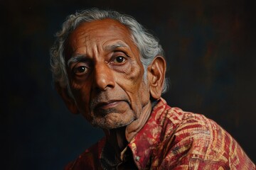Portrait of an Old Indian Male Person