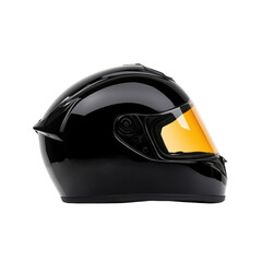 Fototapeta premium Black Motorcycle helmet isolated on transparent background
