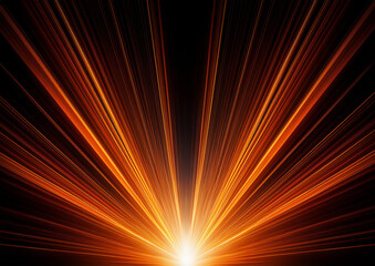 Obraz premium 黒い背景にオレンジの光