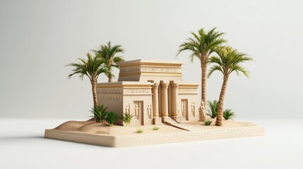 Fototapeta premium miniature of classic egypt on white background