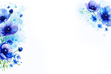 Obraz premium eustomas painted with watercolors on a white background, space for text, greeting card