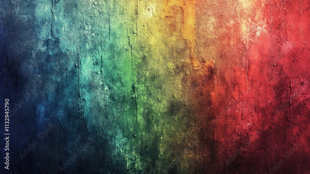 Poster a vibrant, textured wall displaying a gradient of rainbow colors.