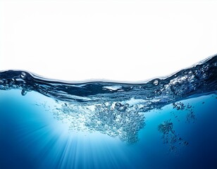 Water Wave With Bubbles on white background graphic resource