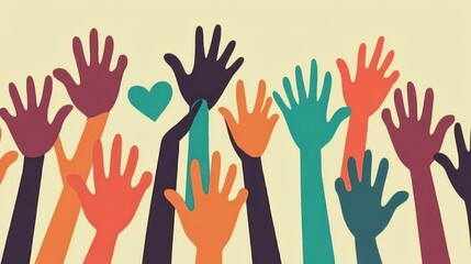 Illustration symbolizing support and unity for charitable causes.