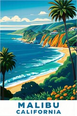 Obraz premium Coastal Paradise of Malibu, California