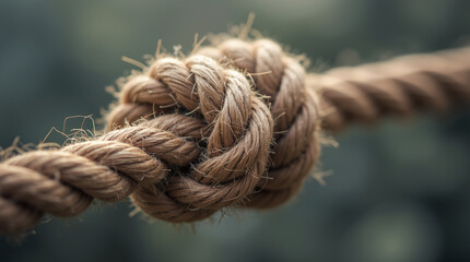 Rope Tied in Strong Knot Close-up - Unbreakable Bonds in Family