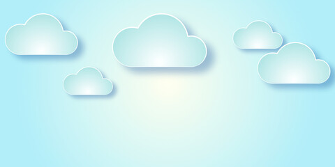 Minimalist Cloudscape with a Soft Blue Gradient Background. © Midmueang