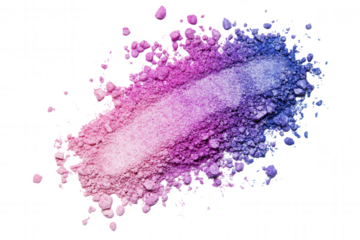 A vibrant mixture of colorful powder is scattered on a clean surface, showcasing shades of pink, purple, and blue. This artistic blend is ideal for crafting, decorations, or visual arts, enhancing cre